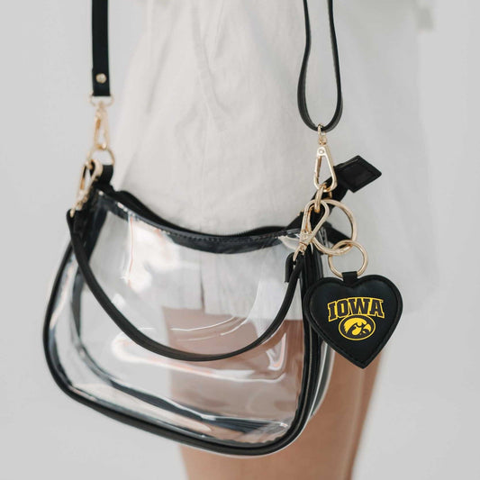 Desden Purse Iowa Hawkeyes Clear Clara Purse with Heart Charm