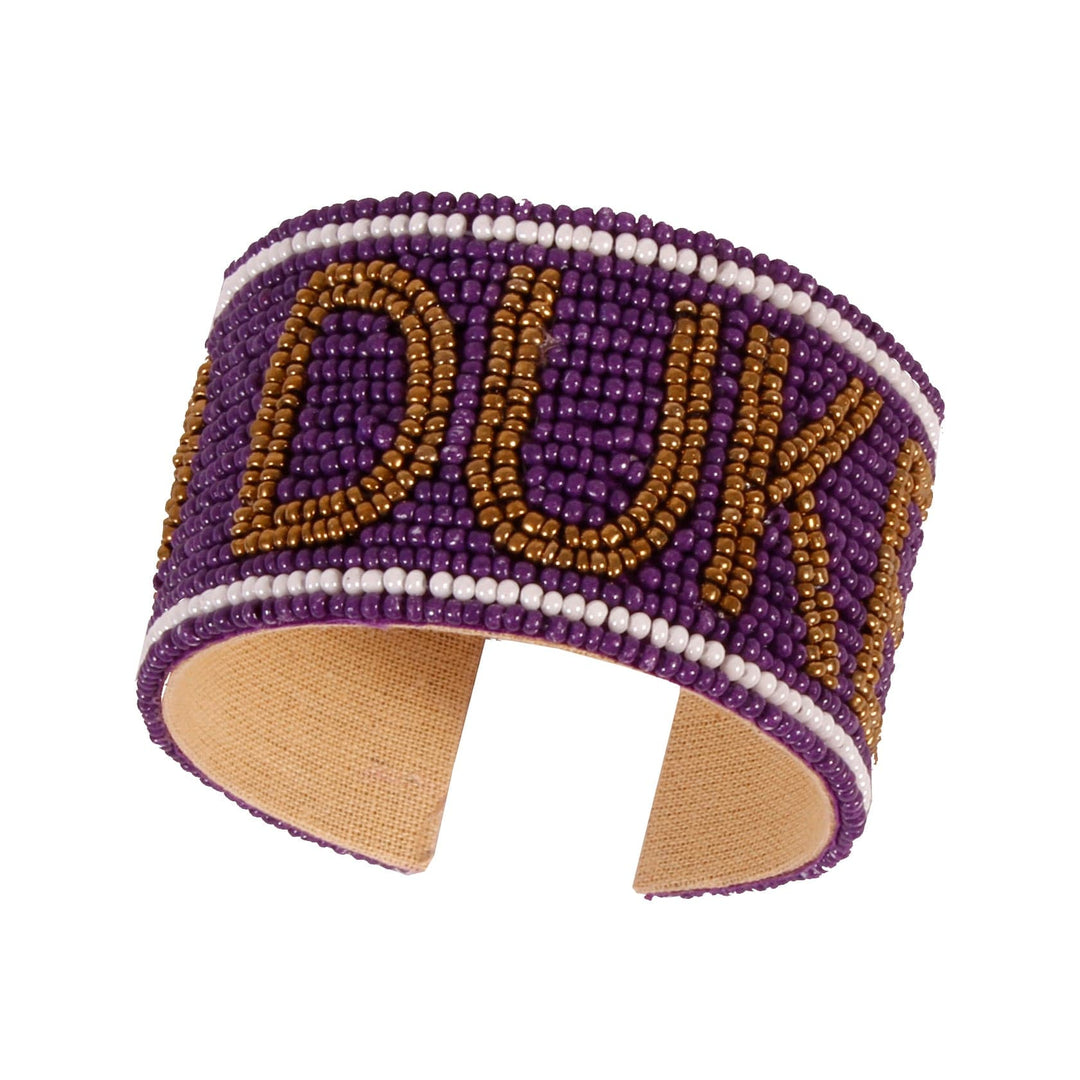 Desden Beaded Cuff James Madison Go Dukes Beaded Cuff  in Purple and Gold by Desden