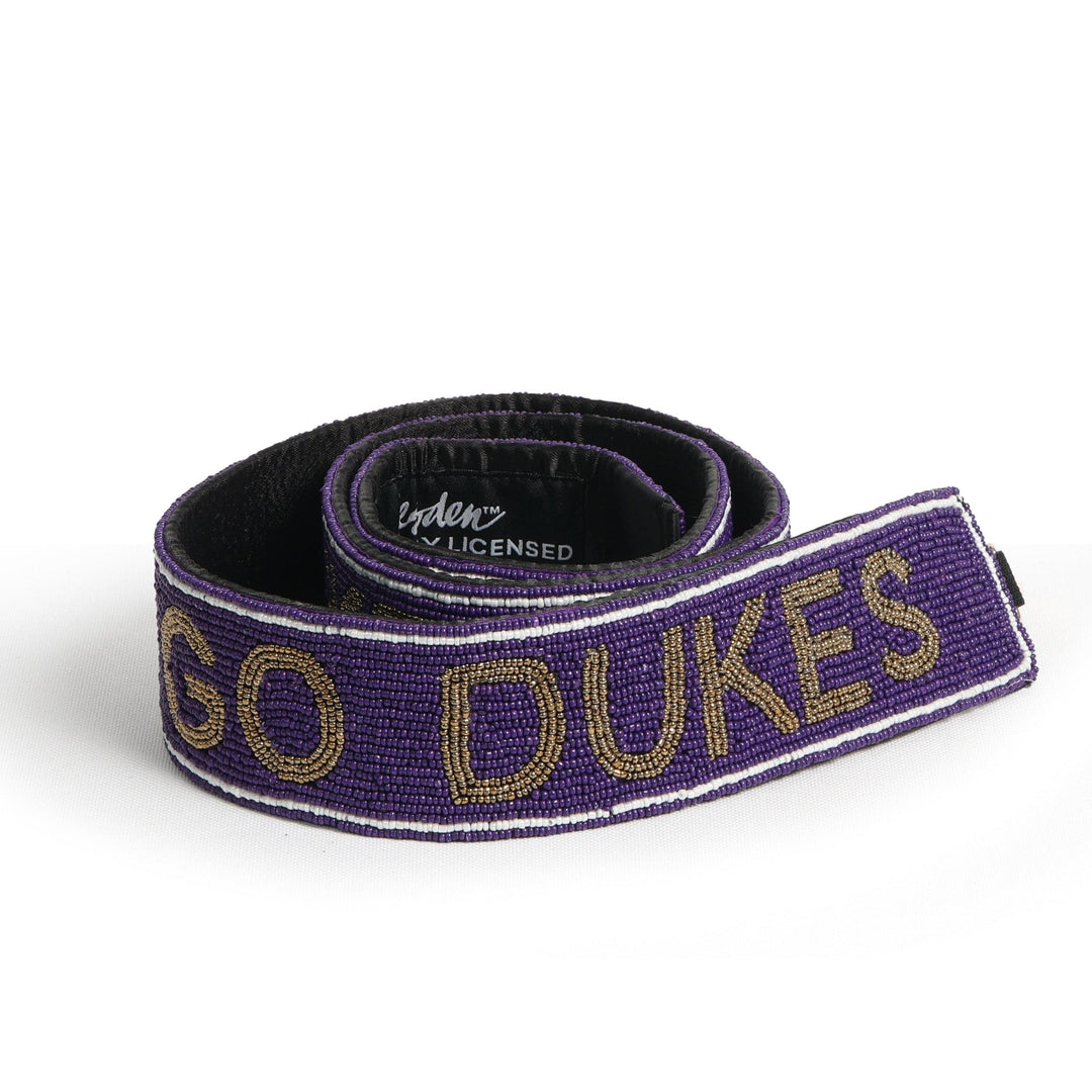 Desden Strap James Madison University Beaded Purse Strap in Purple and Metallic Gold by Desden