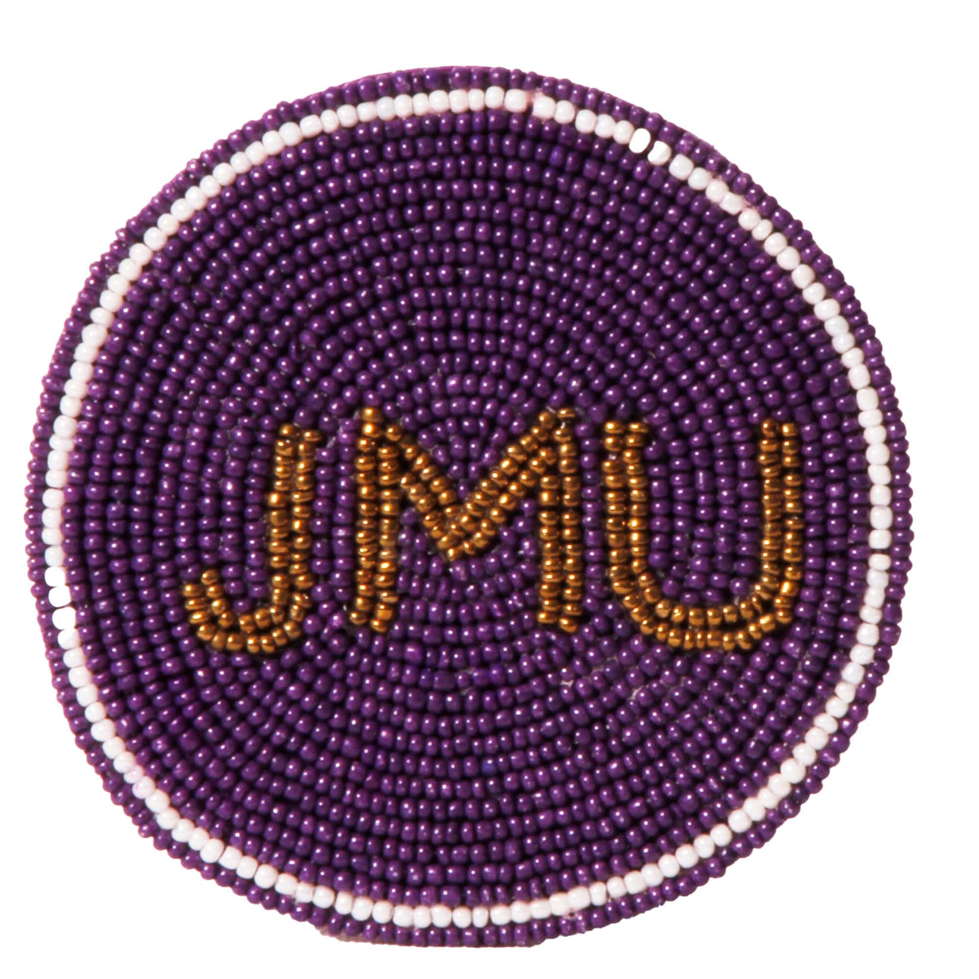 Desden Beaded Button JMU Beaded Button in Purple and Gold by Desden