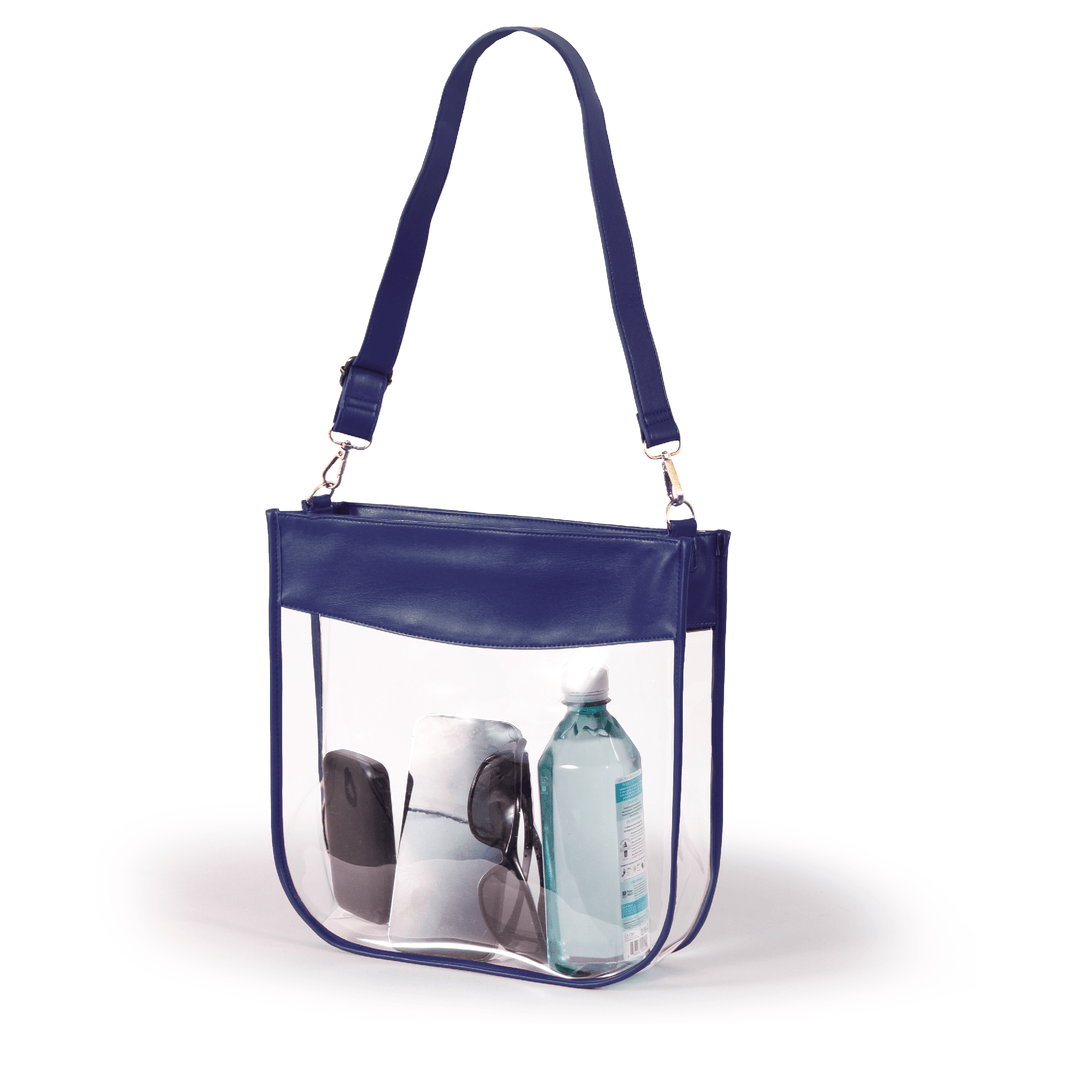 Desden Tote Large Clear Purse with Zipper - Navy