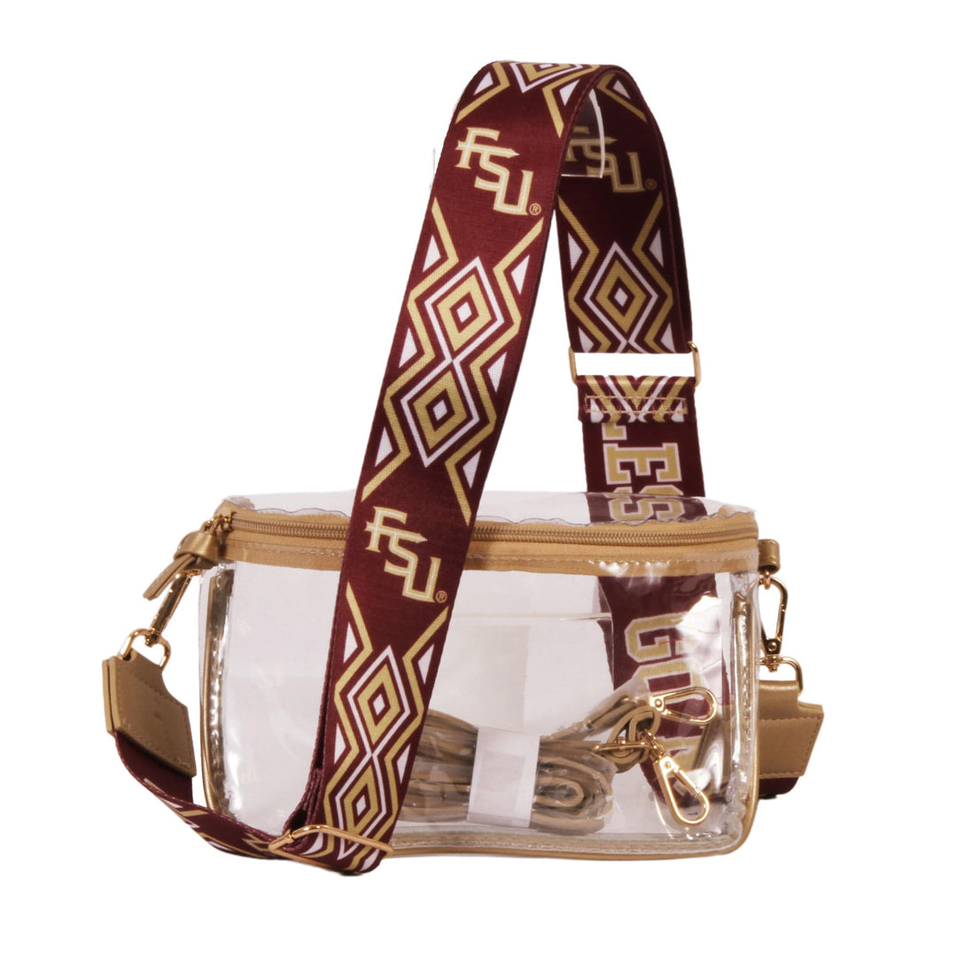 Desden Purse Lexi Clear Purse with Patterned Shoulder Straps - Florida State