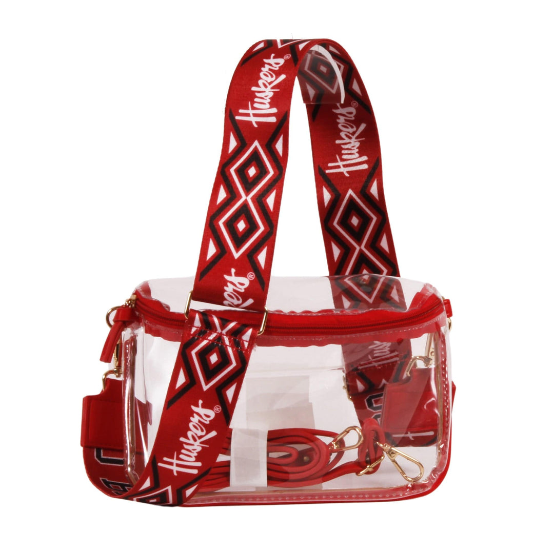 Desden Purse Lexi Clear Purse with Patterned Shoulder Straps - Nebraska