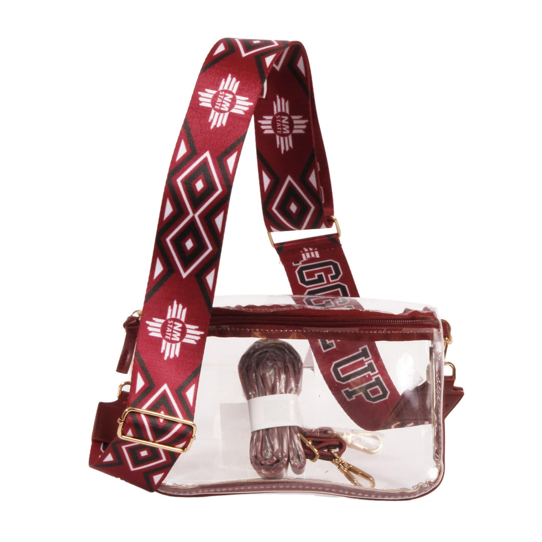 Desden Purse Lexi Clear Purse with Patterned Shoulder Straps - New Mexico State