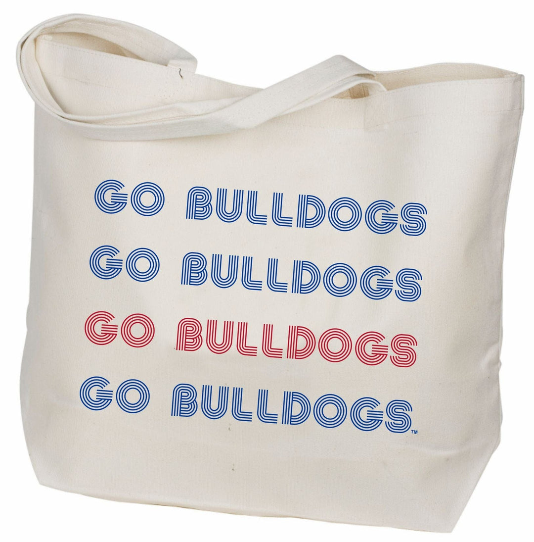 Desden Tote Louisiana Tech Bulldogs Canvas Tote Bag in Royal and Red - USA Made Tote by Desden