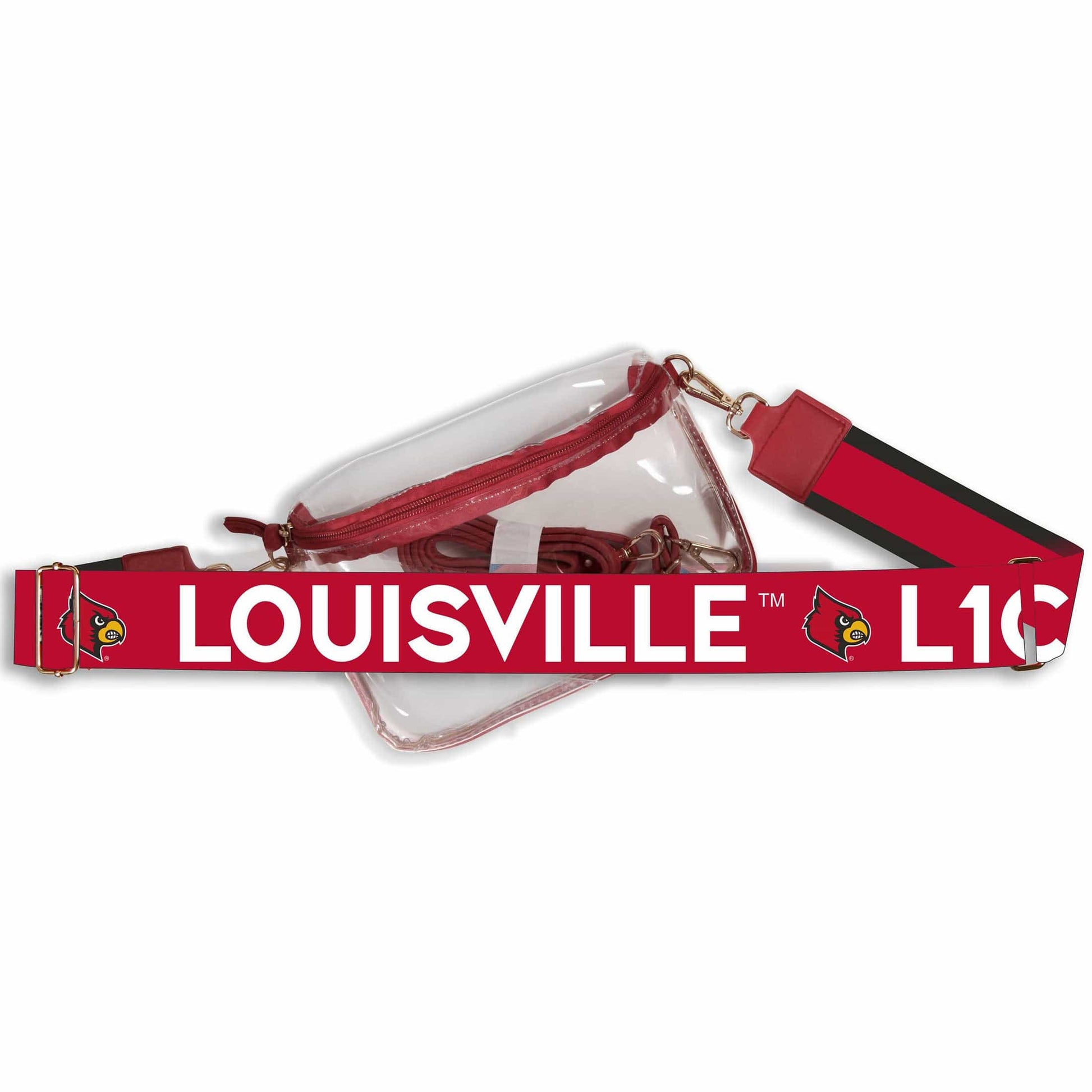 Desden Louisville Hailey Clear Sling Bag with Logo Strap by Desden