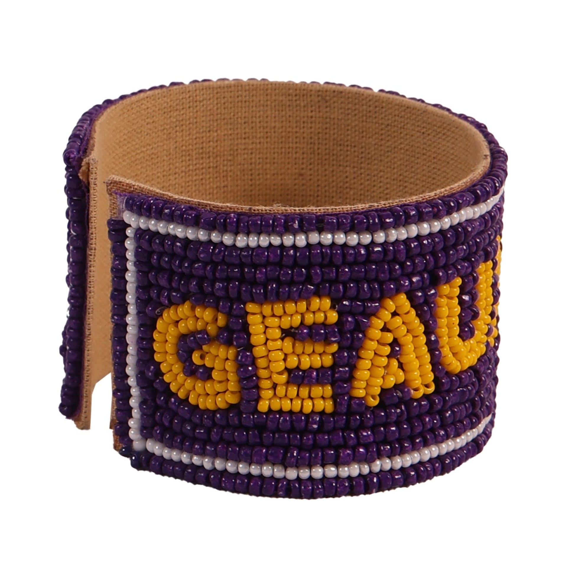 Desden Beaded Cuff LSU Geaux Tigers Beaded Cuff in Purple and Gold by Desden