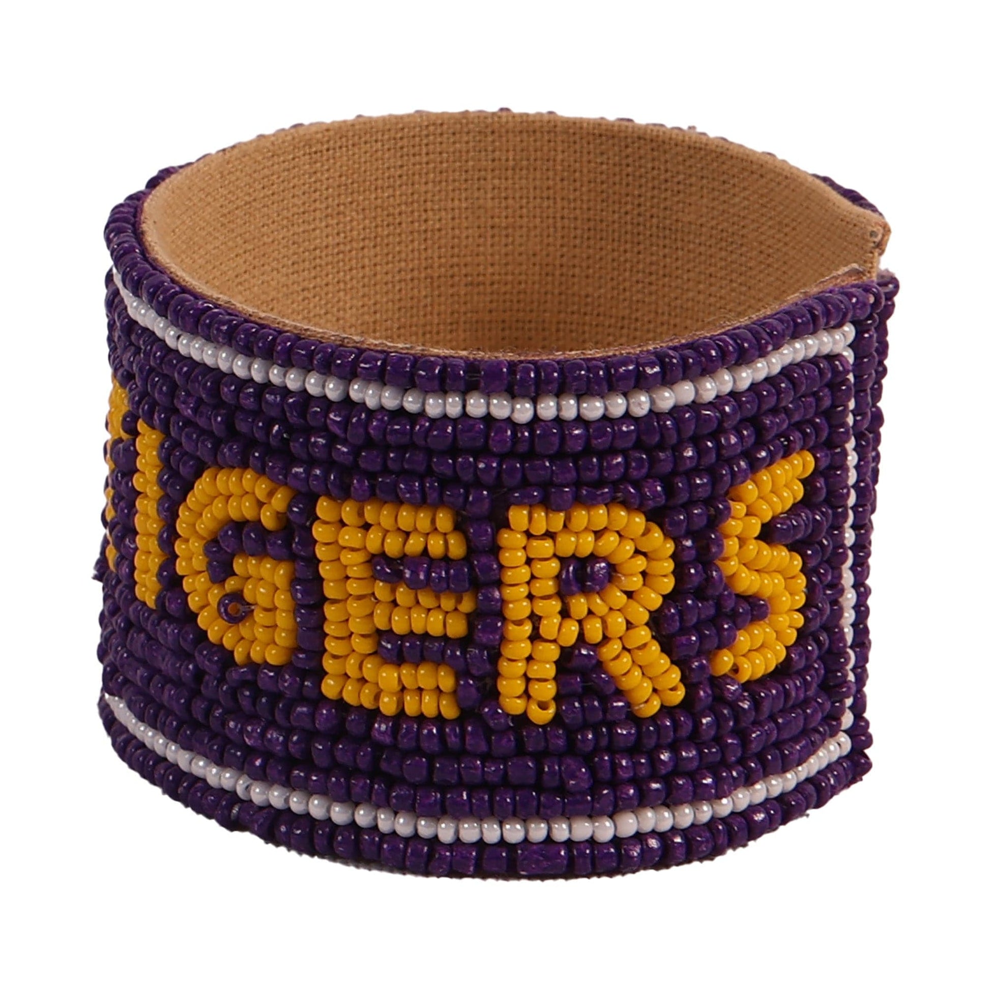 Desden Beaded Cuff LSU Geaux Tigers Beaded Cuff in Purple and Gold by Desden