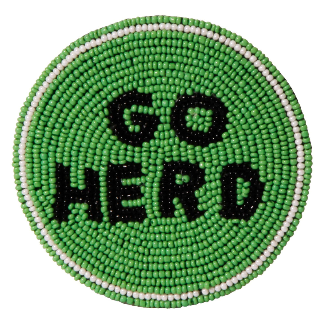 Desden Beaded Button Marshall Go Herd Beaded Button in Green and Black by Desden