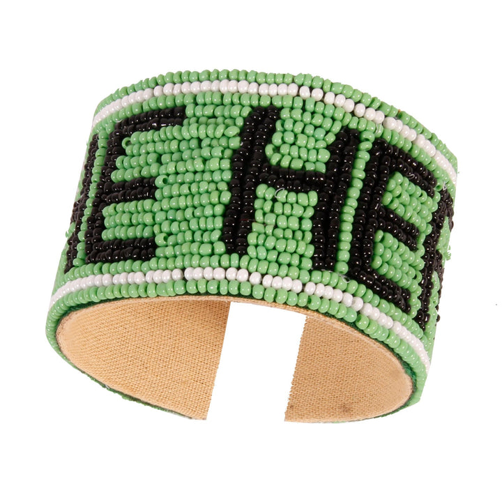 Desden Beaded Cuff Marshall The Herd Beaded Cuff in Green and Black by Desden