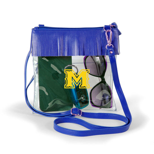McNeese State Cowboys JudyAnn Fringe Clear Crossbody Purse, stadium-approved, officially licensed, by Desden