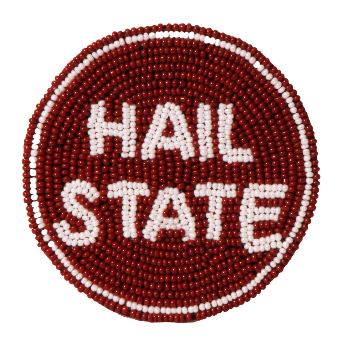 Desden Beaded Button Mississippi State Hail State Beaded Button in Maroon and White by Desden