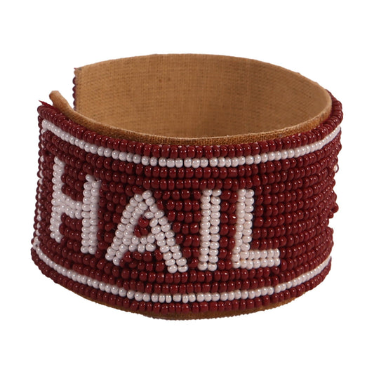 Desden Beaded Cuff Mississippi State Hail State Beaded Cuff in Maroon and White by Desden