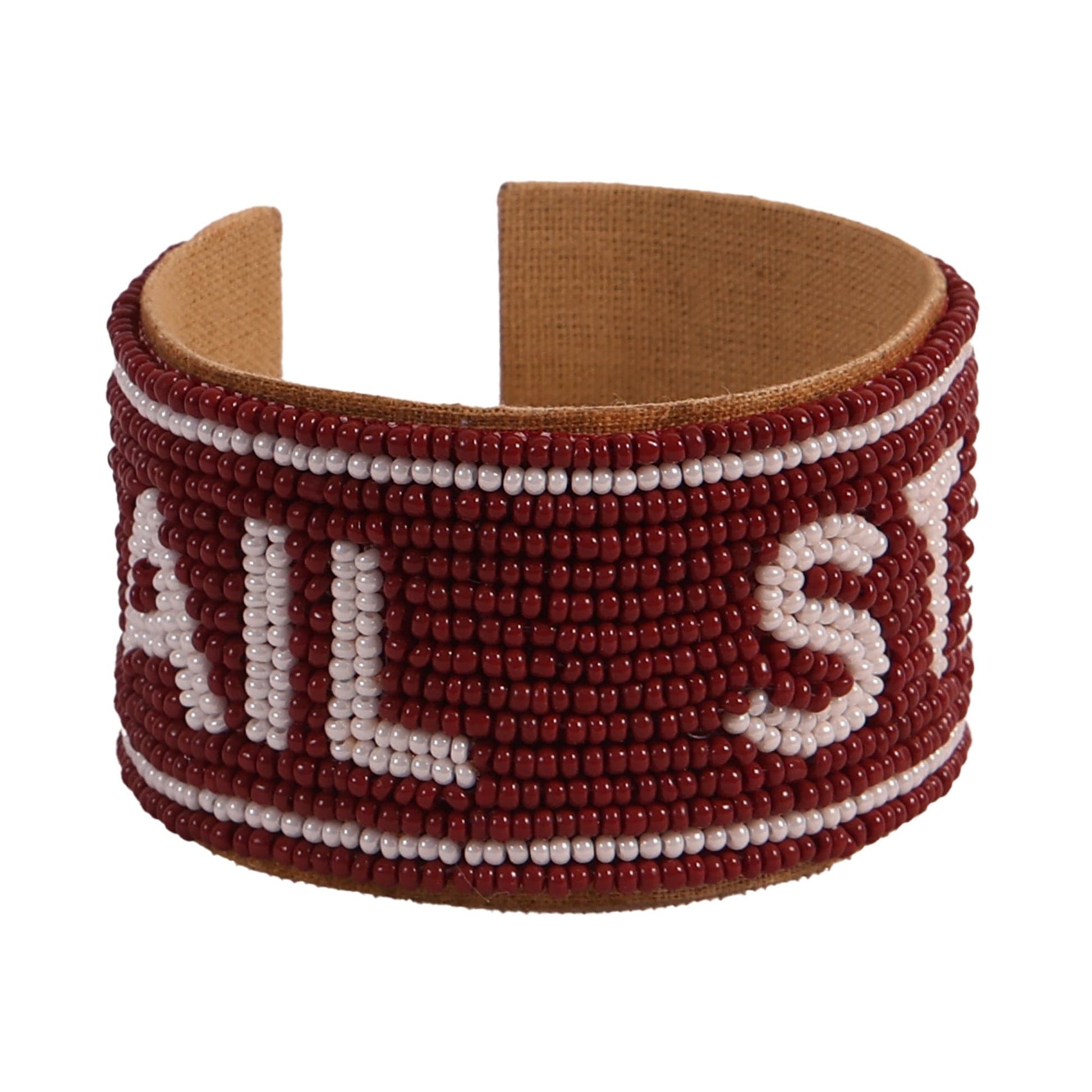 Desden Beaded Cuff Mississippi State Hail State Beaded Cuff in Maroon and White by Desden