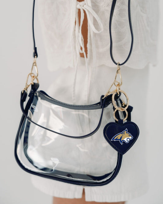 Desden Purse Montana State Bobcats Clear Clara Purse with Heart Charm