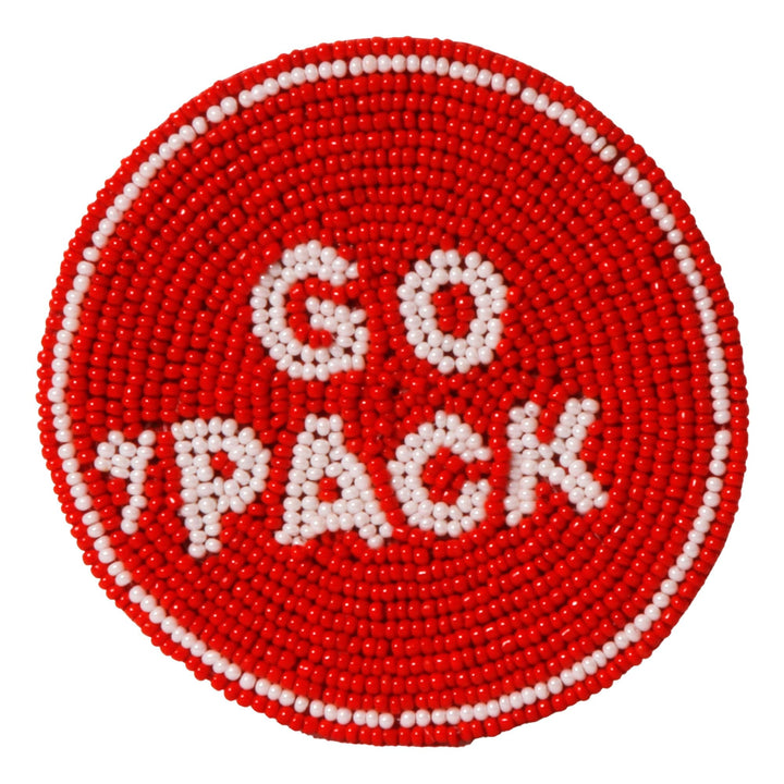 Desden Beaded Button NC State Go Pack Beaded Button in Red and White by Desden