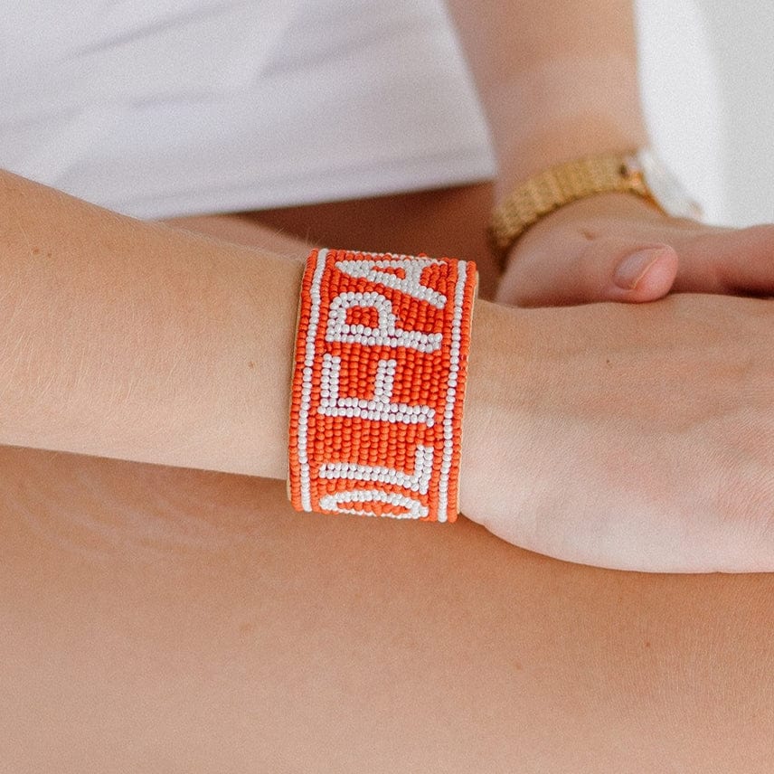 Desden Beaded Cuff NC State Wolfpack Beaded Cuff in Red and White by Desden