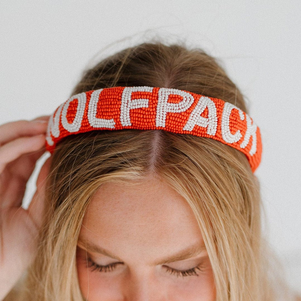 Desden Beaded Headband NC State Wolfpack Headband  by Desden