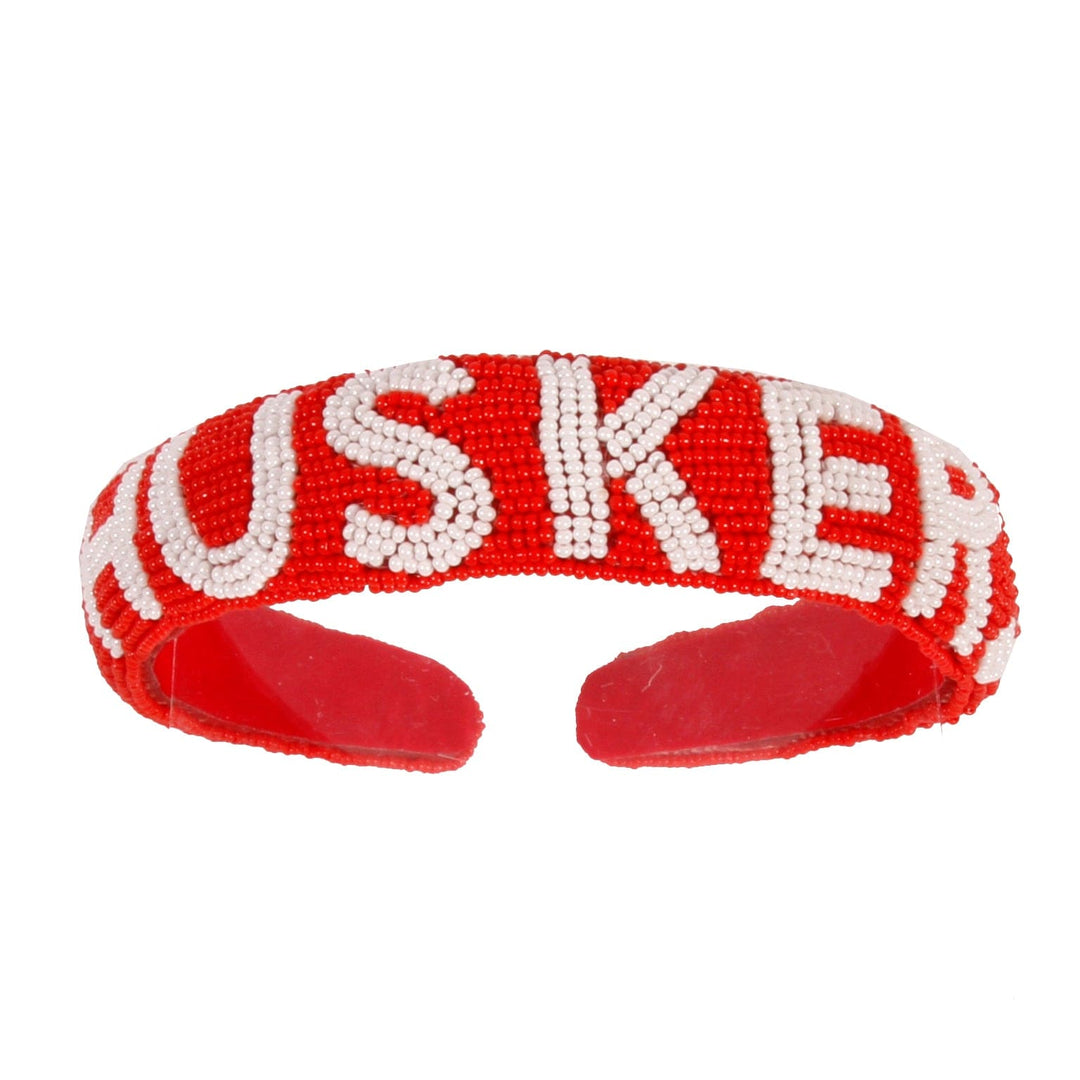 Desden Beaded Headband Nebraska Huskers Beaded Headband  by Desden