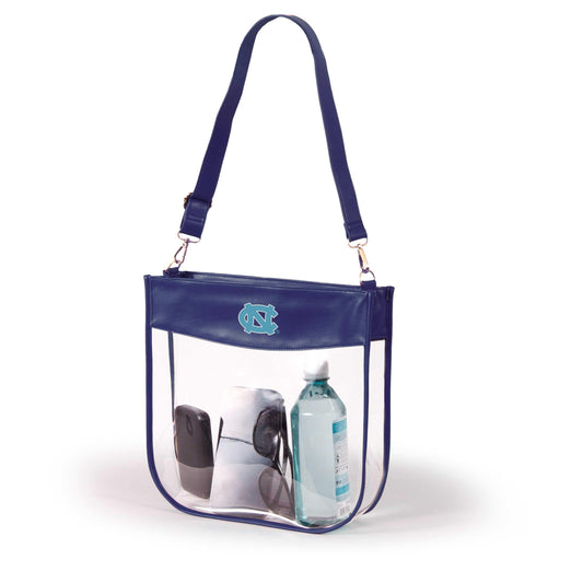 North Carolina Kate Large Clear Purse with Zipper, stadium-approved, officially licensed, by Desden