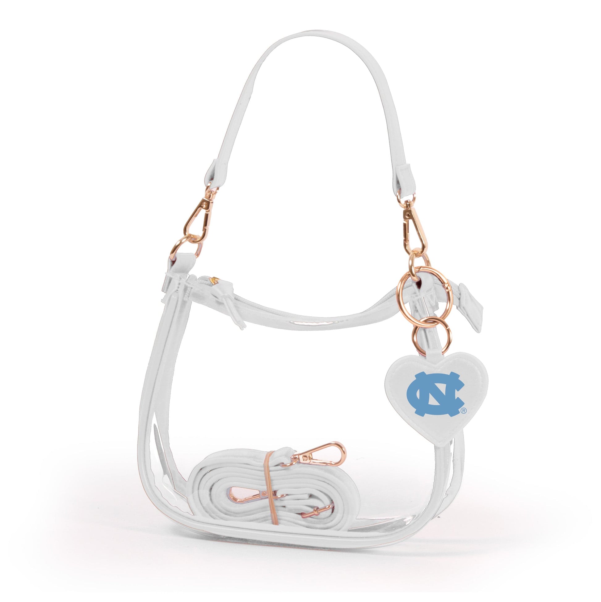 North Carolina Clara Clear Crossbody Purse, stadium-approved, officially licensed, by Desden