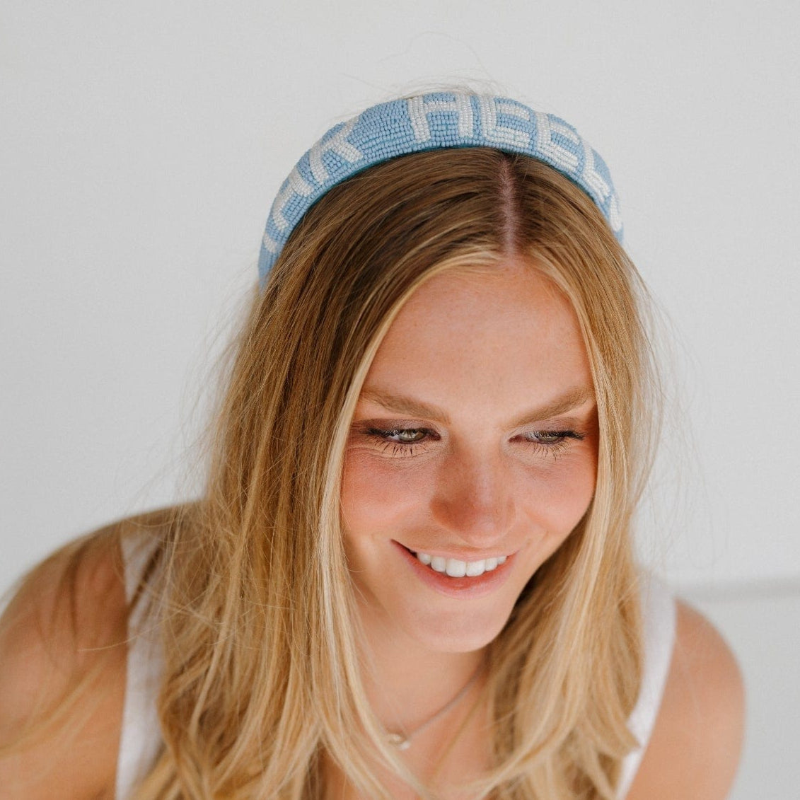 Desden Beaded Headband North Carolina UNC Tarheels Headband  by Desden