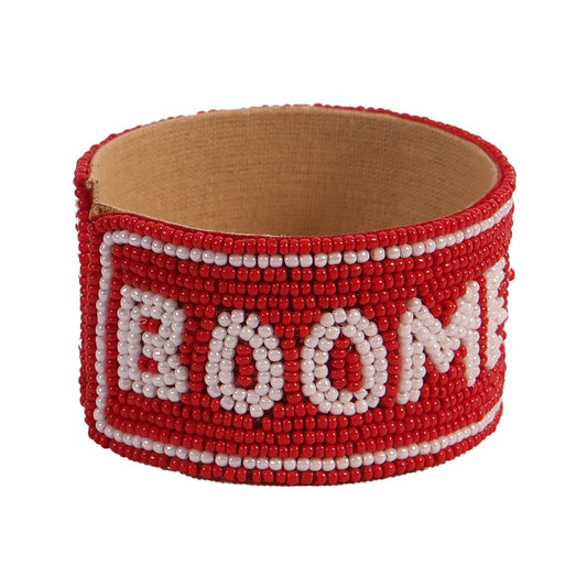 Desden Beaded Cuff Oklahoma OU Sooners Beaded Cuff in Crimson and White by Desden