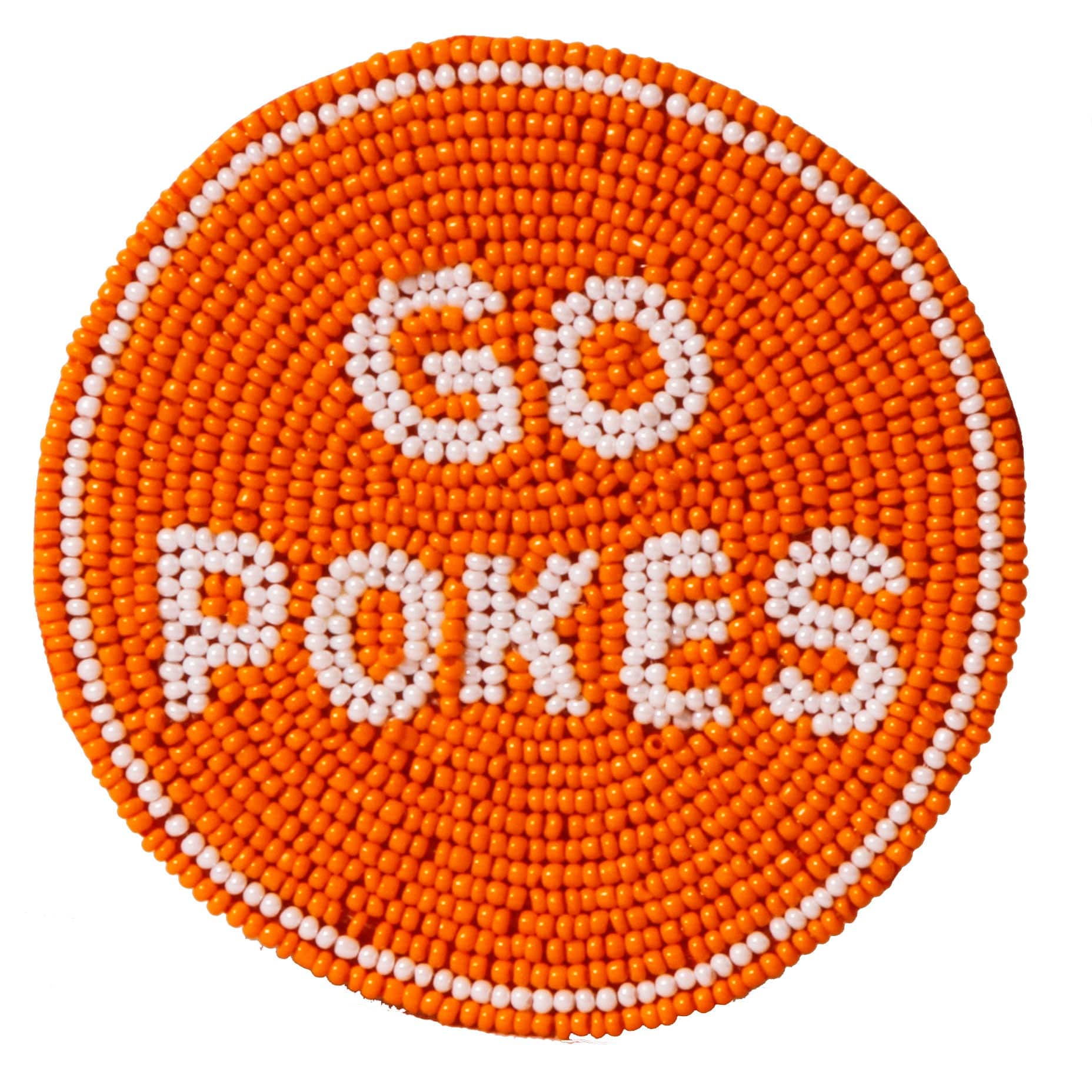 Desden Beaded Button Oklahoma State OSU Cowboys Beaded Button in Orange and White by Desden