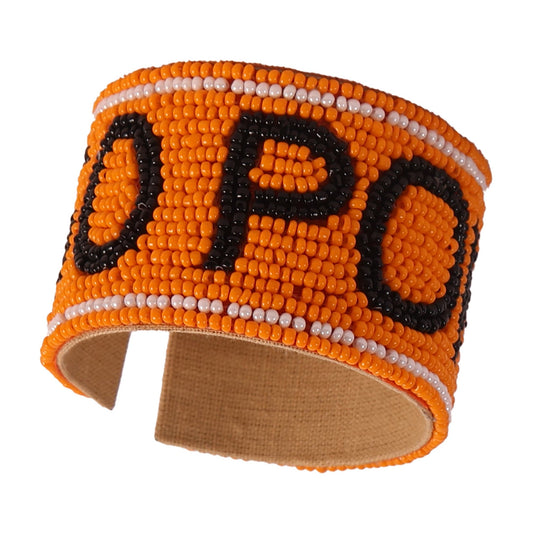 Desden Beaded Cuff Oklahoma State OSU Cowboys Beaded Cuff in Orange and Black by Desden