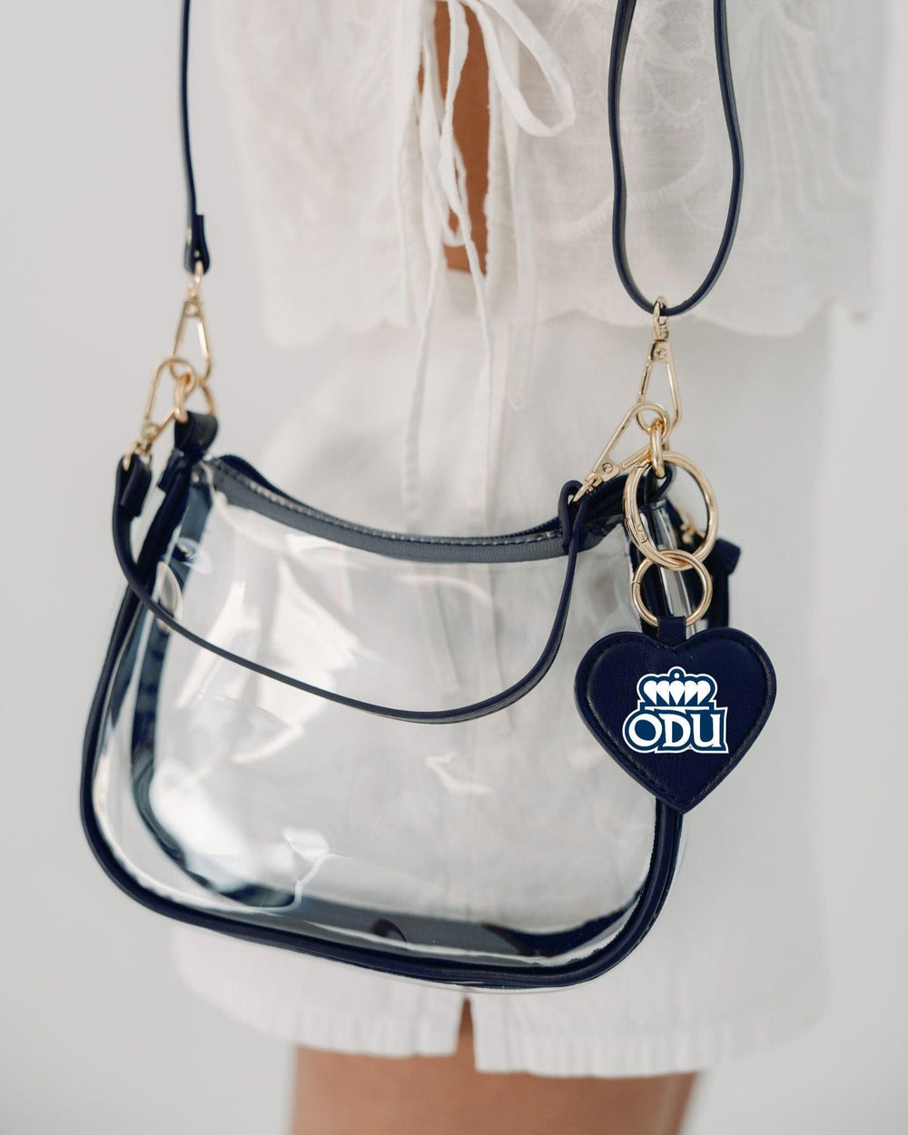 Desden Purse Old Dominion Monarchs Clear Clara Purse with Heart Charm
