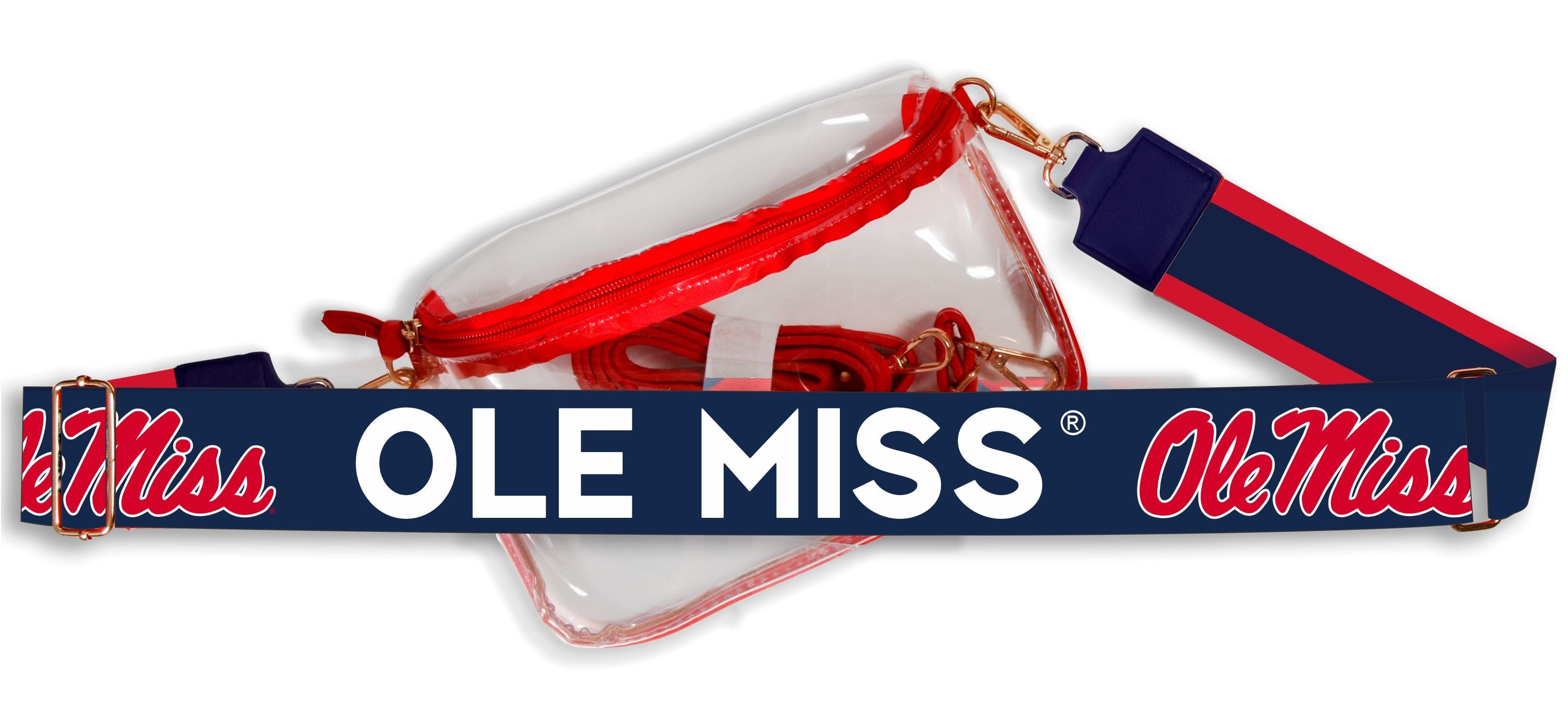 Desden Purse Ole Miss Hailey Clear Sling Bag with Logo Strap by Desden