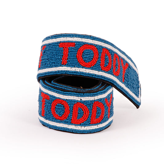 Desden Strap Ole Miss Hotty Toddy Powder Blue and Red Beaded Purse Strap by Desden