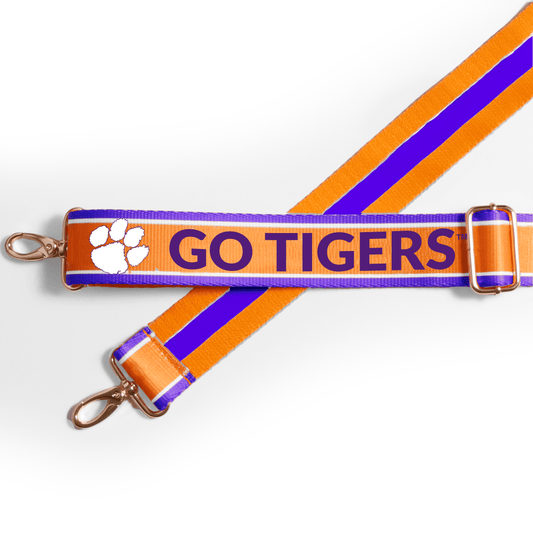 Clemson Tigers officially licensed patterned purse strap by Desden