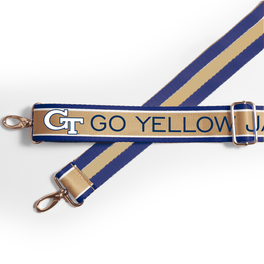 Georgia Tech Yellow Jackets officially licensed patterned purse strap by Desden