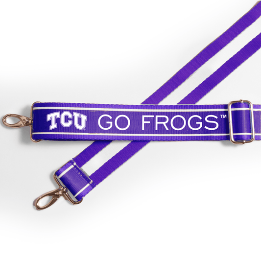 TCU Horned Frogs officially licensed patterned purse strap by Desden