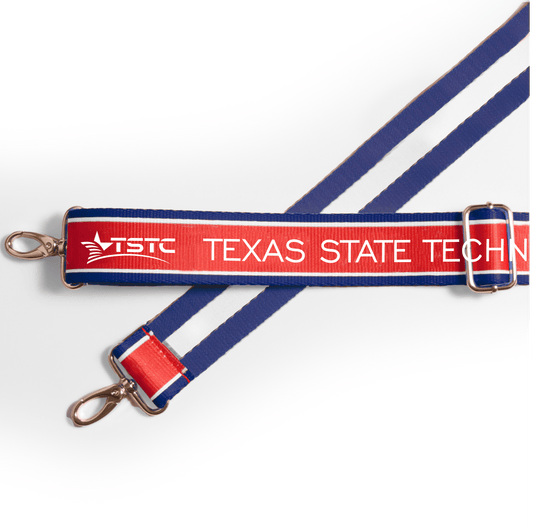 Texas State Technical College officially licensed patterned purse strap by Desden