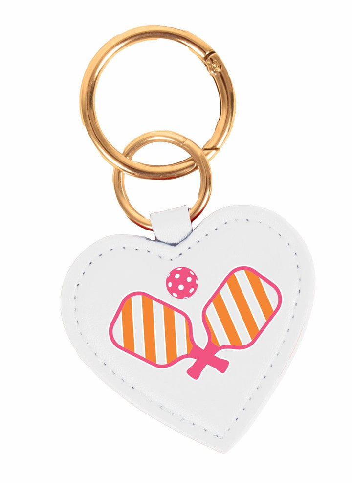 Desden Accessory Pink Orange Pickleball Heart Purse Charm/Key Ring