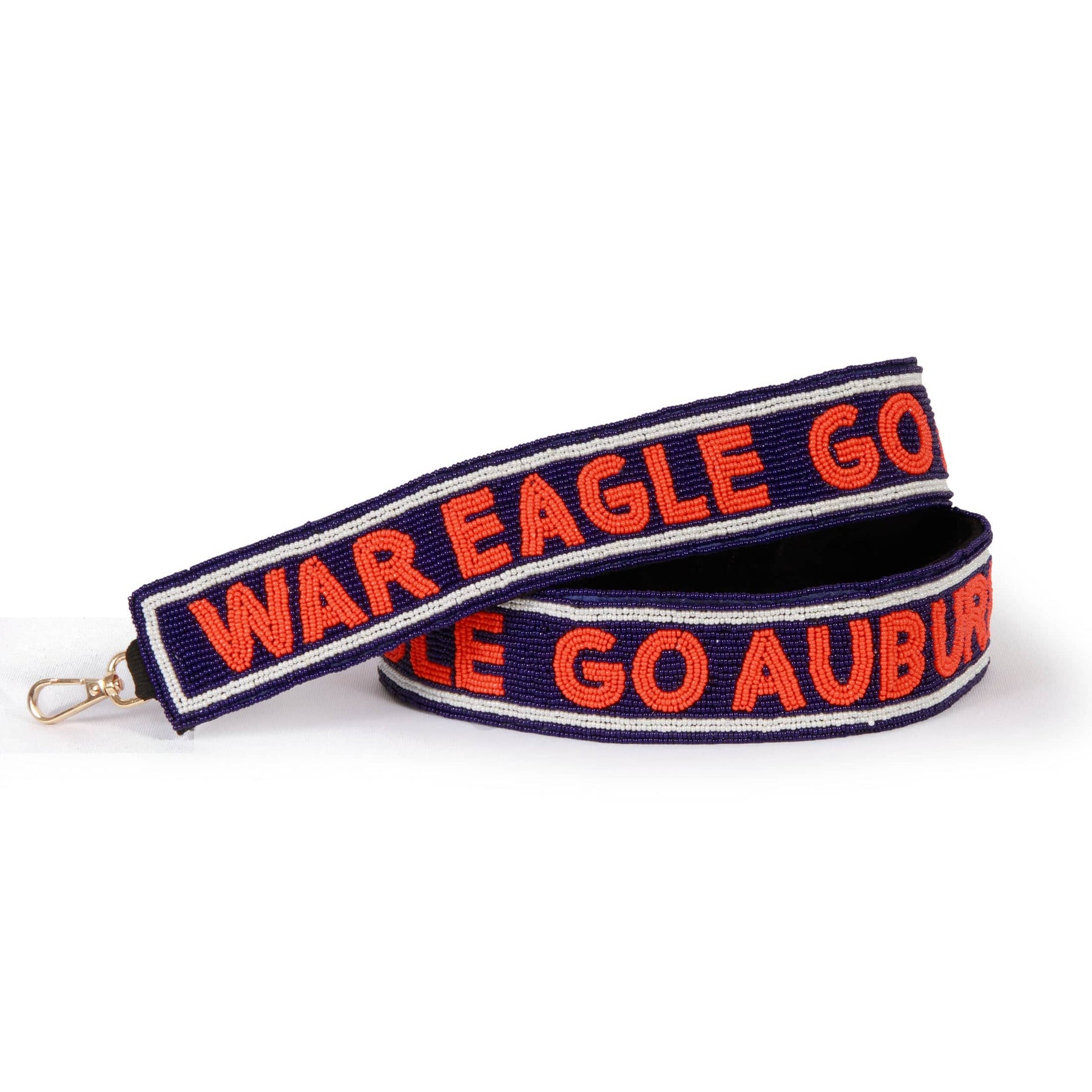 Auburn University War Eagle Beaded Purse Strap in Navy and Orange by Desden