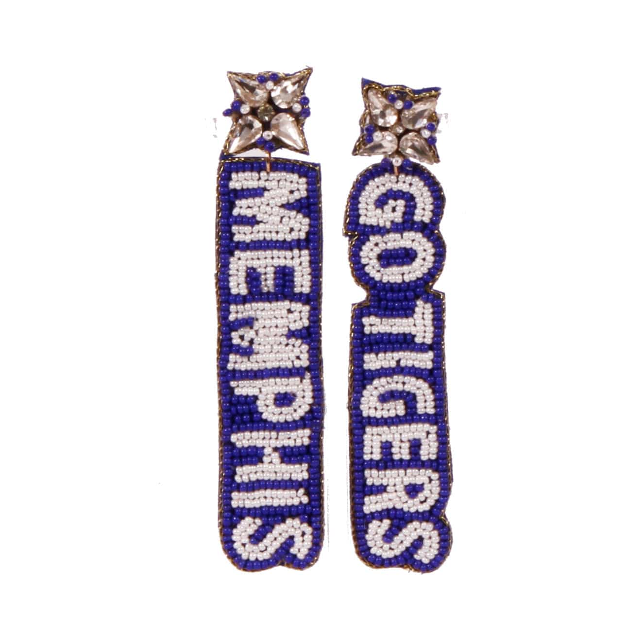 Desden Earrings PRE ORDER FOR SPRING DELIVERY 😀 Memphis Tigers Beaded Earrings in Royal and White by Desden