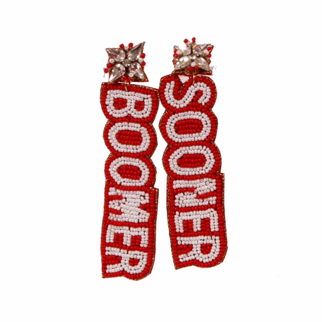Desden Beaded Cuff PRE ORDER FOR SPRING DELIVERY 😀 PRE ORDER FOR SPRING DELIVERY 😀 Oklahoma OU Sooners Beaded Earrings in Crimson and White by Desden