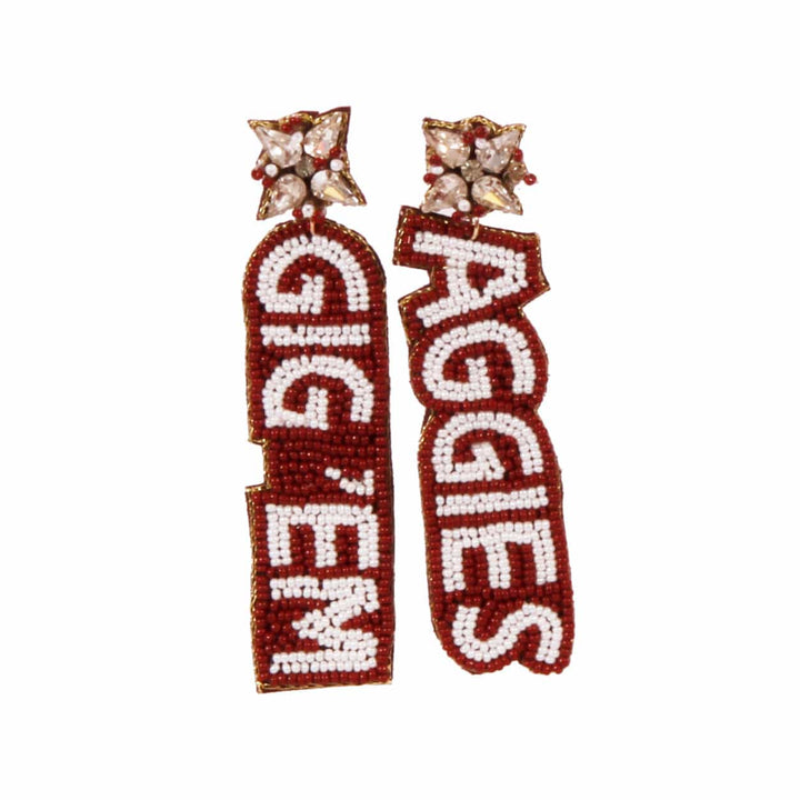 Desden Beaded Cuff PRE ORDER FOR SPRING DELIVERY 😀 PRE ORDER FOR SPRING DELIVERY 😀 Texas A&M Gig 'em Beaded Earrings in Maroon and White by Desden