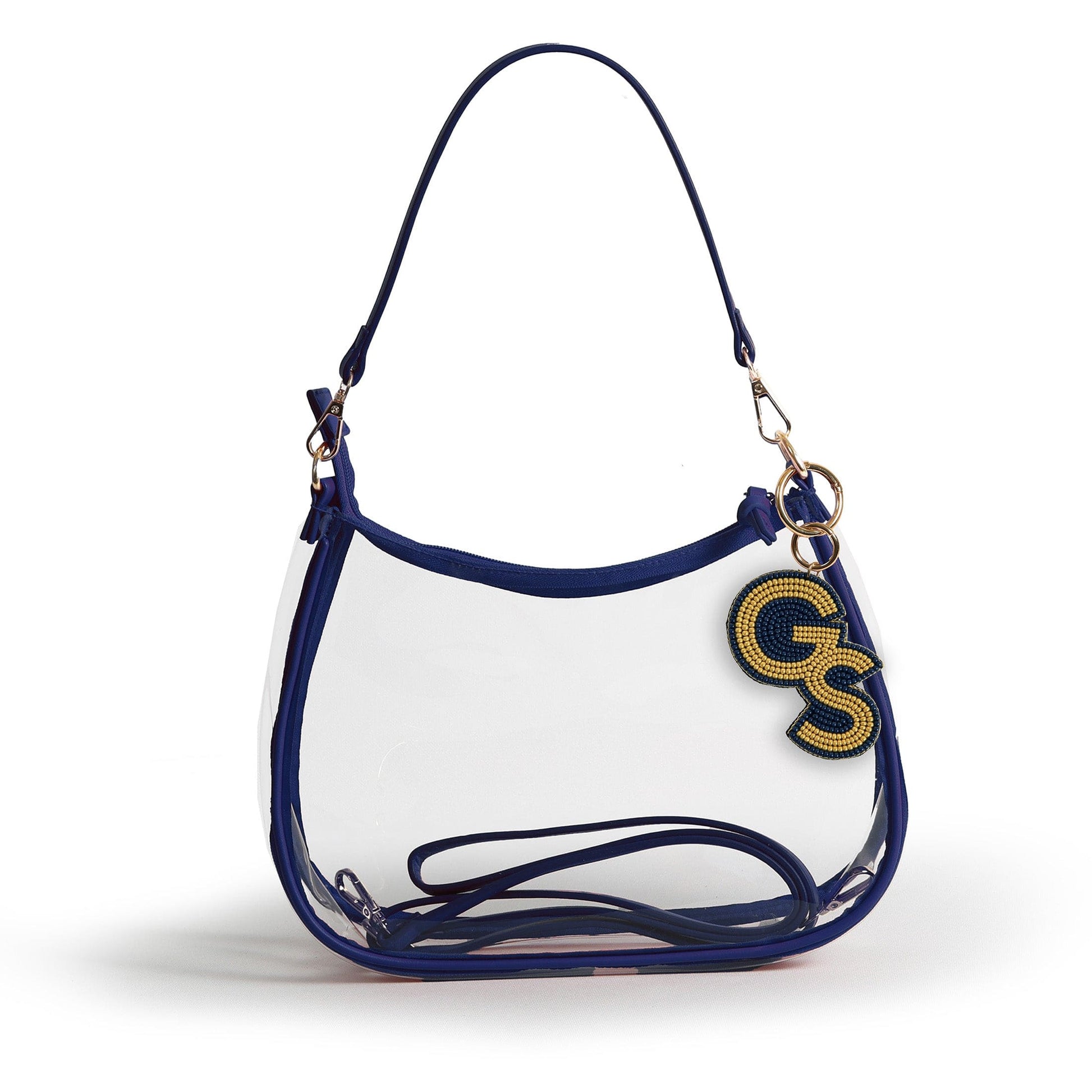 Georgia Southern Eagles Sara Clear Purse with Beaded Charm, stadium-approved, officially licensed, by Desden