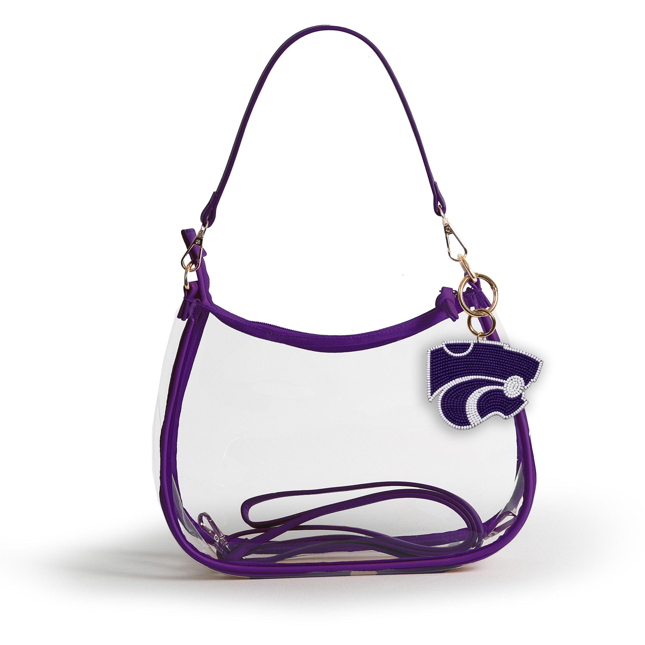Desden Purse PRE-ORDER Sara Clear Purse with Beaded Charm – Kansas State Wildcats