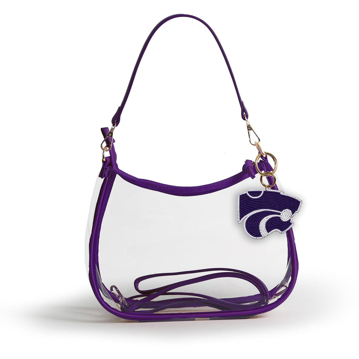 Desden Purse PRE-ORDER Sara Clear Purse with Beaded Charm – Kansas State Wildcats