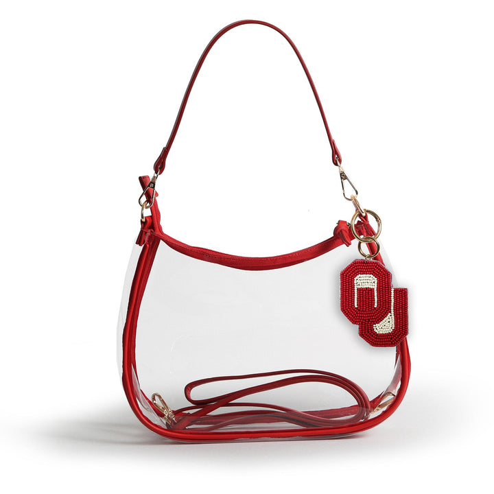 Desden Purse PRE-ORDER Sara Clear Purse with Beaded Charm – Oklahoma Sooners