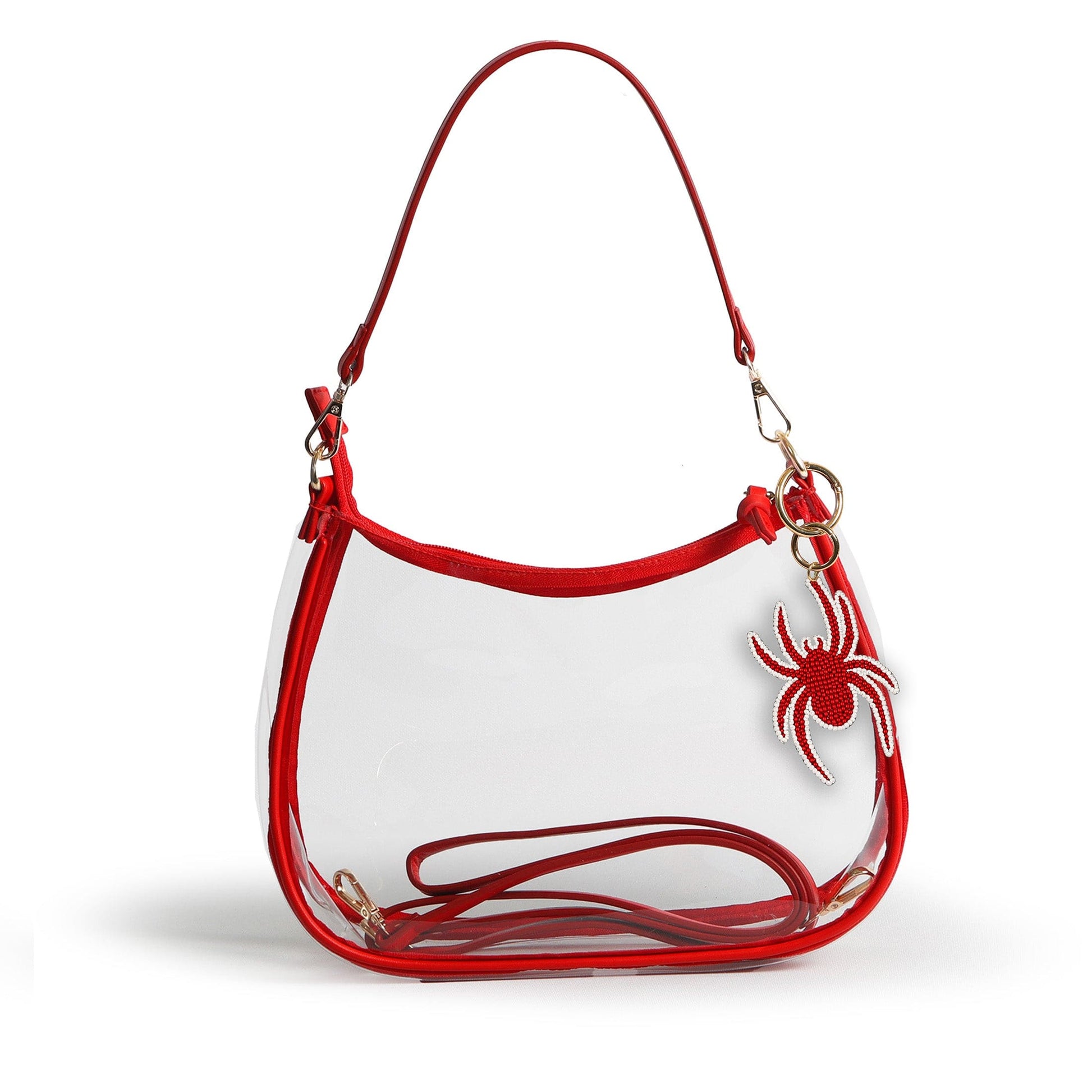Richmond Sara Clear Purse with Beaded Charm, stadium-approved, officially licensed, by Desden