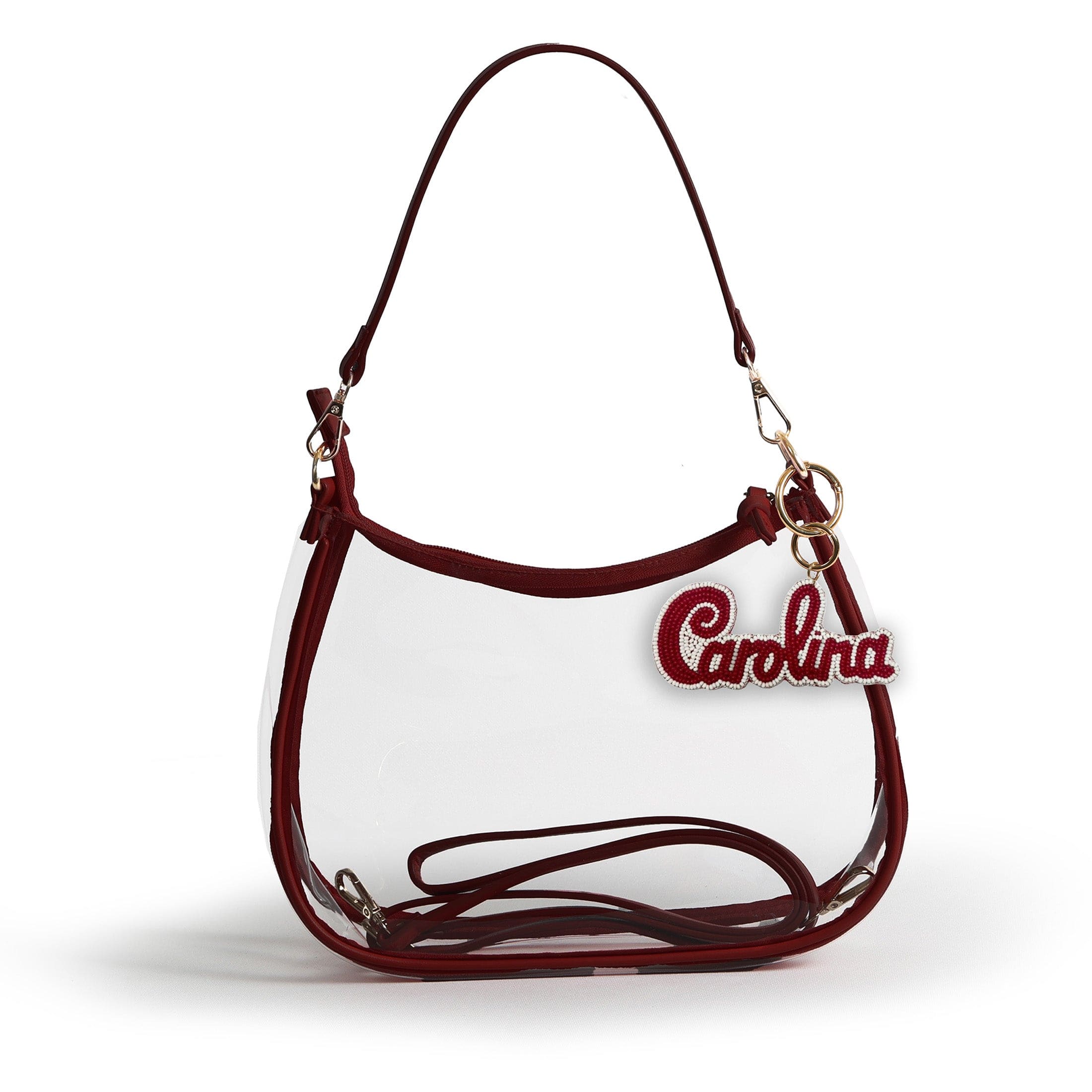 Desden Purse PRE-ORDER Sara Clear Purse with Beaded Charm – South Carolina Gamecocks