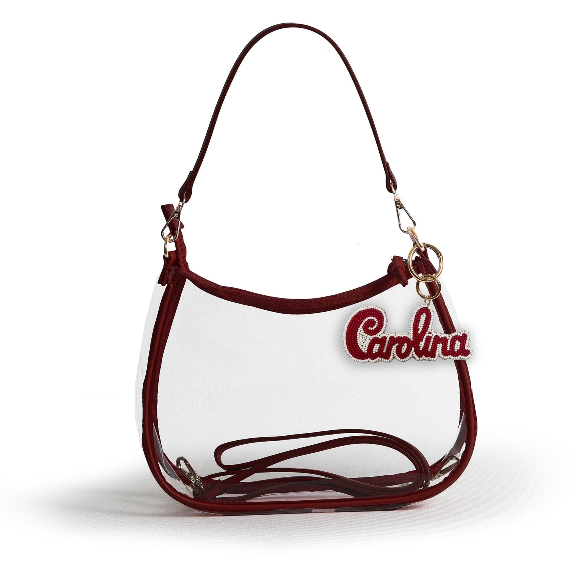 South Carolina Sara Clear Purse with Beaded Charm, stadium-approved, officially licensed, by Desden