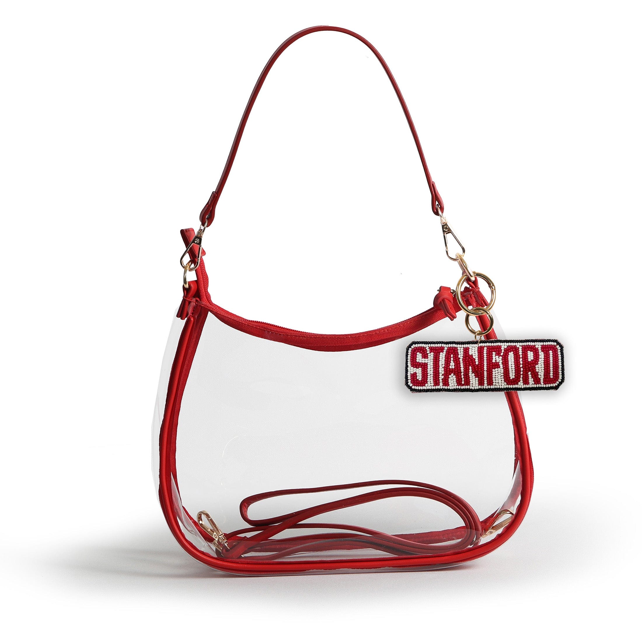 Desden Purse PRE-ORDER Sara Clear Purse with Beaded Charm – Stanford Cardinal