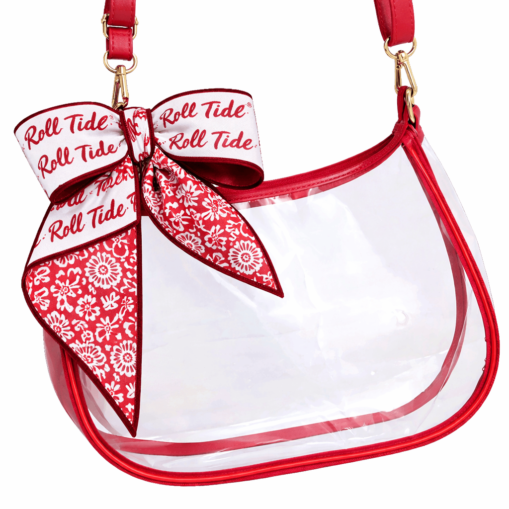 Desden PRE-ORDER Sara Clear Purse with Skinny Scarf – Alabama Crimson Tide